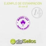 Exemplo de impressão de carimbo 30 mm Ø