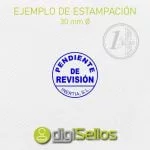 Exemplo de impressão de carimbo 30 mm Ø