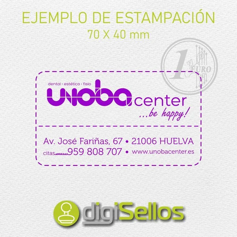 Exemple d'empreinte de tampon 70x40 mm