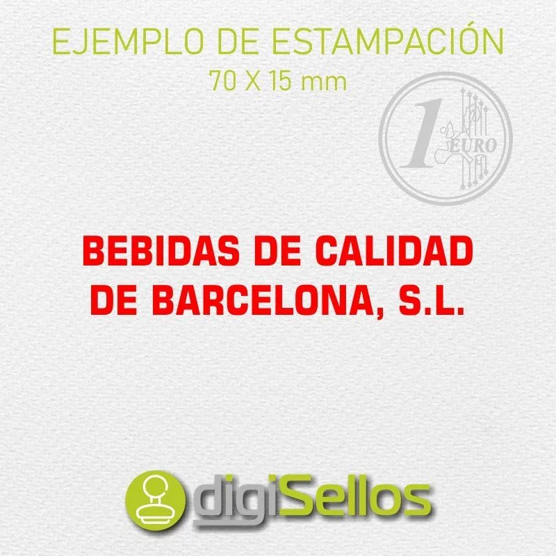 Exemplo de impressão de carimbo 70x15 mm