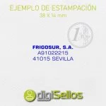 Esempio di impronta flash stamp 38x14 mm