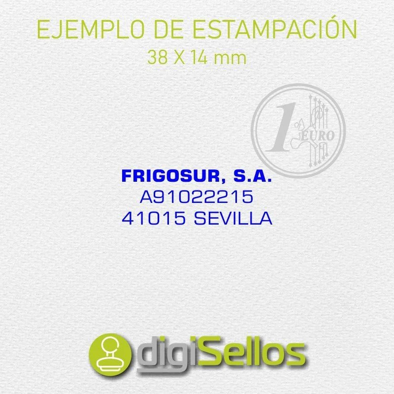 Esempio di impronta flash stamp 38x14 mm