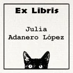 Ex-libris regardant le chat