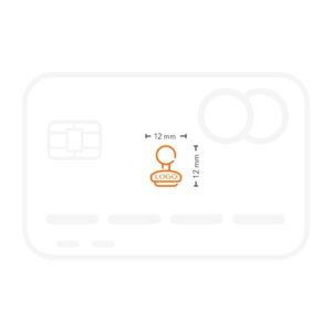 Plantilla sello de caucho 12x12 mm con logo