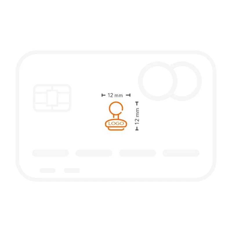 Modelo de carimbo de borracha 12x12 mm com logotipo