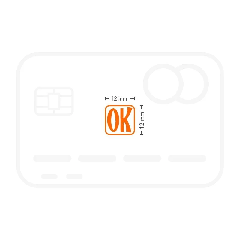 Modelo de carimbo de borracha 12x12 mm