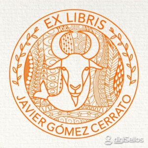 Sello ex libris capricornio