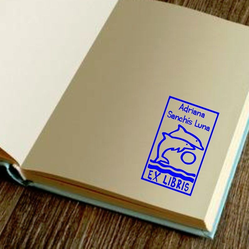 sello-libro-pareja-delfines Sello libro pareja delfines