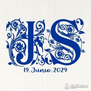 Sello boda iniciales