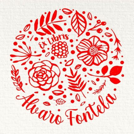 Sello ex libris flores