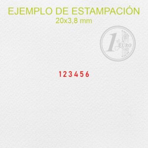 Plantilla sello caucho numerador 20x3,8 mm
