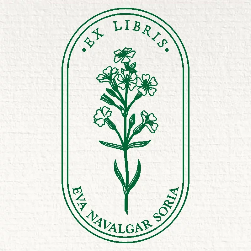 Timbro ex libris bouquet floreale
