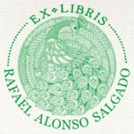 Sello ex libris pavo real