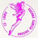 Sello ex libris campanilla volando