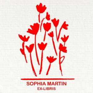 Sello ex libris amapolas