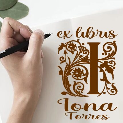 Sello ex libris inicial I libro