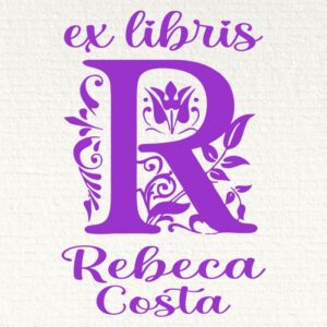 Sello ex libris inicial R con nombre personalizadO