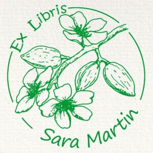 Sello ex libris flor de almendro